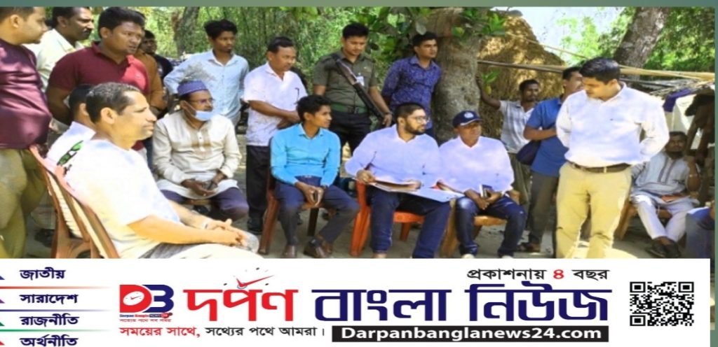 বান্দরবানের লামায় জব্দ করা বালু নিলামে বিক্রি।