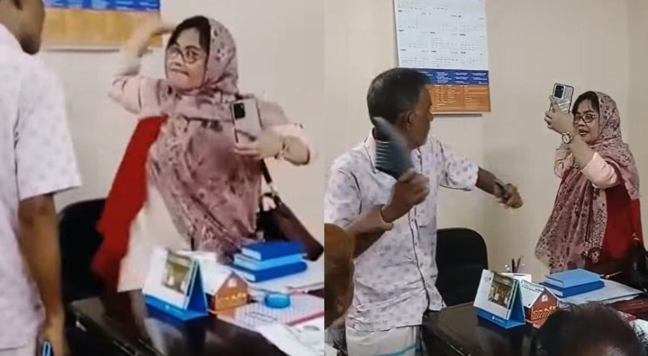 শিক্ষিকার সঙ্গে বিএনপি নেতার হাতাহাতি