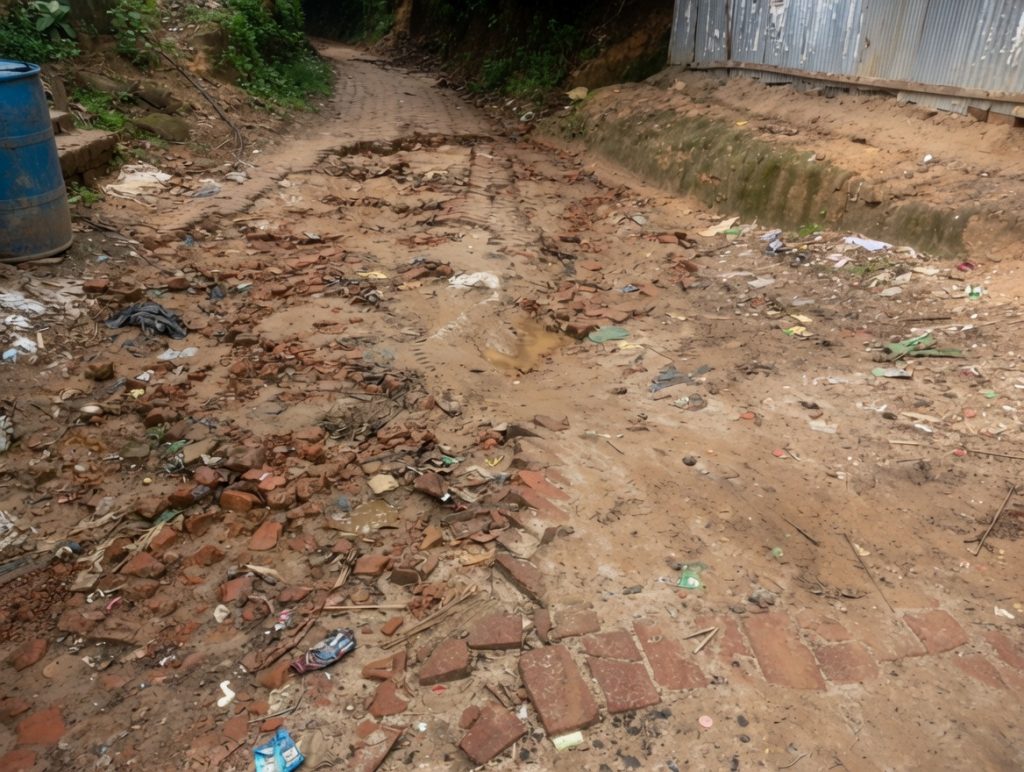 লামার আজিজ নগর ইউনিয়ন এর মগবাজার নামক স্থানে রাস্তাটি জরাজীর্ণ অবস্থায় রয়েছে